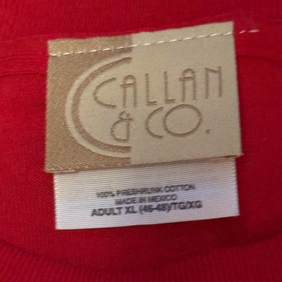 Red vintage 90s USA flag embroidered t-shirt #90s #USA #Vintage - Picture 3 of 5